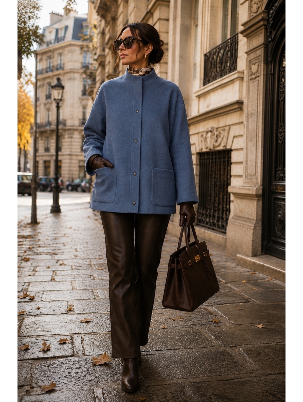 Max Mara Made in Italy Blue Wool Blend Collarless Coat Jacket Women’s Small